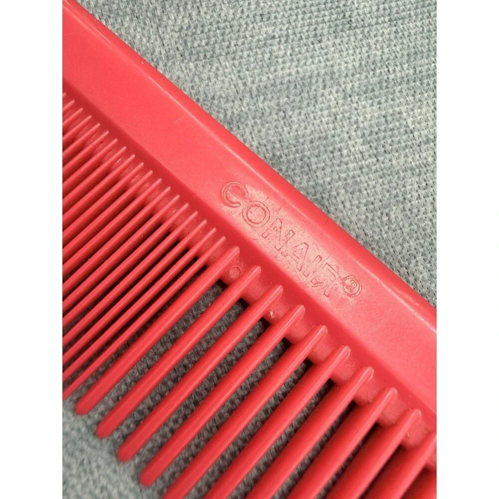 Vintage Conair Hair dressing Comb Red 7